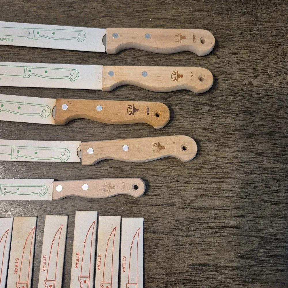 13 Chefs Collection Stainless‎ Steel Kitchen Knife Cutlery Set Wood Handles